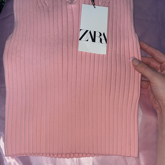 BNWT PINK ZARA SWEATER STYLE TANK TOP - Picture 4 of 4